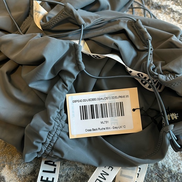 Mars the Label Cross Back Ruche Mini - Grey Dress - Picture 5 of 5